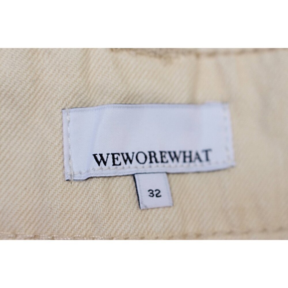 New w/Tags - sz 32 - WE WORE WHAT Utility Straight Wide Leg Jeans, Unbleached - Picture 5 of 12